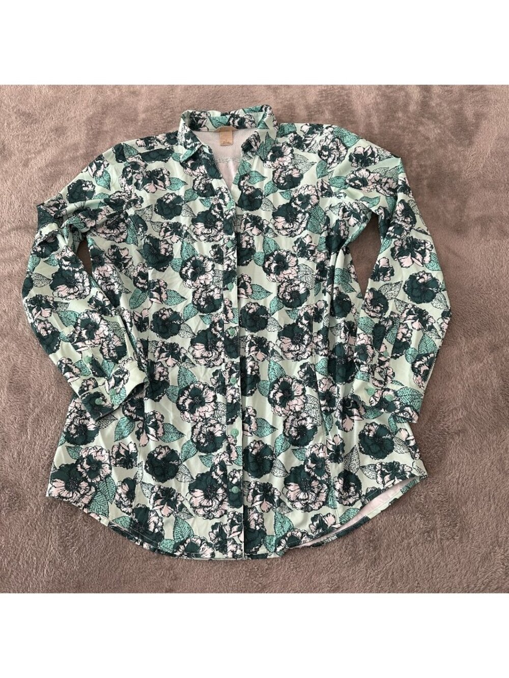 Duluth Trading Co Sidewinder Printed Tunic Long Sleeve Shirt LARGE